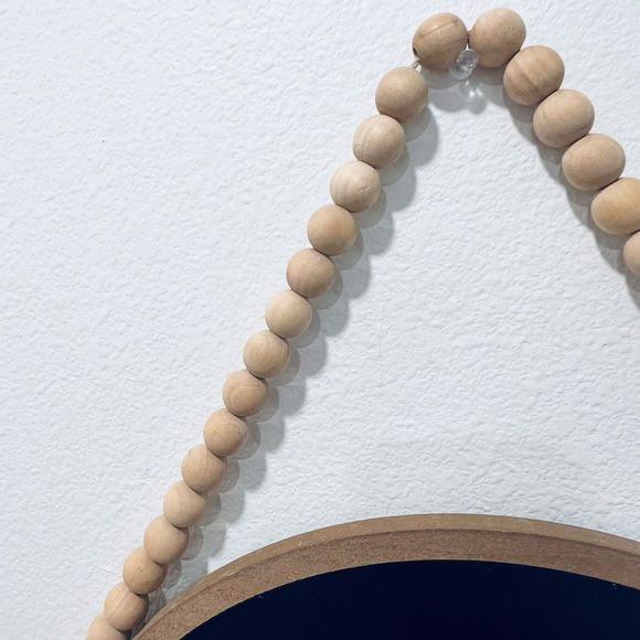 Hanging Beaded Round Chalkboard - Picture 2 of 7